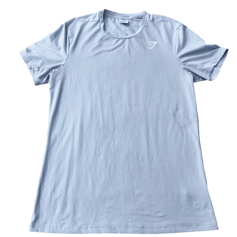 Gymshark Workout Tee Short Sleeve T-Shirt Grey Silver Crewneck Mesh Men's Medium